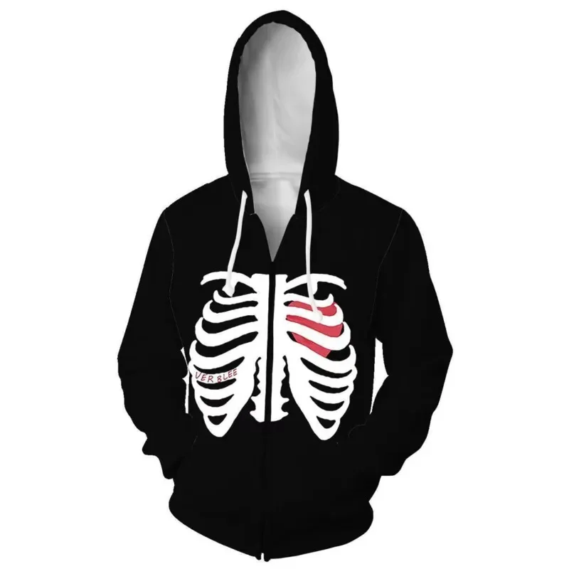 Gothic Y2k Gedruckt Hoodie Männer Harajuku Vintage Anime Trendy Zipper Pullover Rundhals Hohe Luxus frauen Paar Hoodie Top Neue