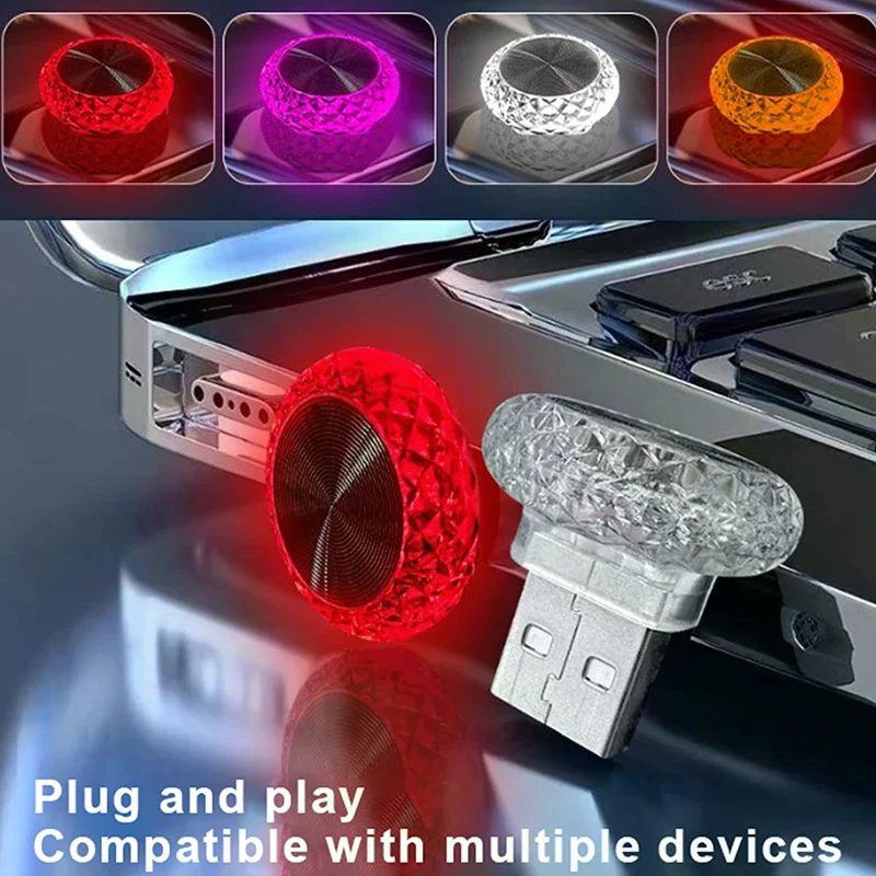 Tragbare Auto USB Umgebungs Licht Mini LED Dekorative Atmosphäre Lampen Für Auto Innen Umwelt Licht Computer Licht Plug & Play