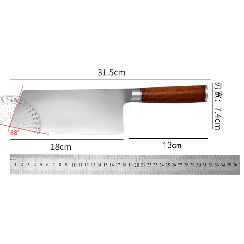 7 Inch Slicing Knife Welding N690Co Powder Steel Blade Wood Handle Chef Cutting Vegetables Cleaver Meat Handmade Kitchen Knife