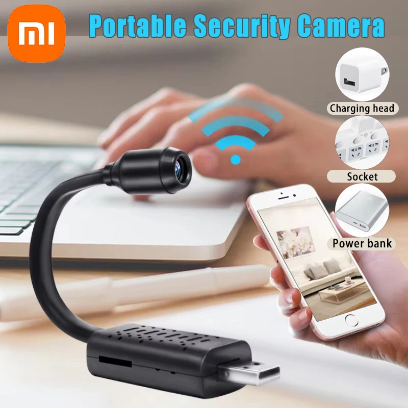 Xiaomi Mini Cámara Portátil USB WiFi Cámara Inalámbrica 120 ° La cámara micro de niñera de vigilancia gran angular admite monitoreo remoto