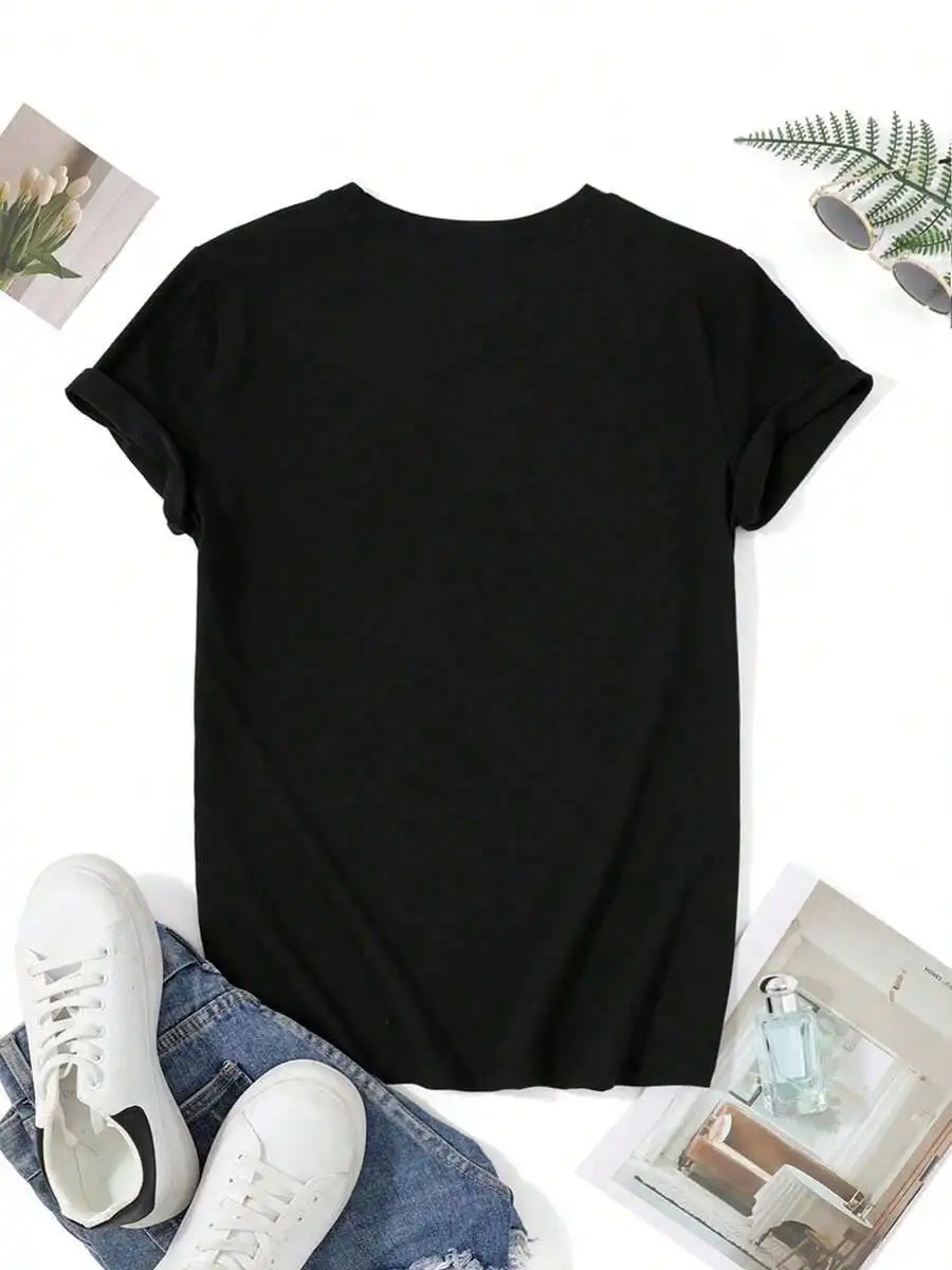 Summer Outfits For WomenValentine'S Day: I Love You, A Heartfelt Confession From This Moment, Always, And Into Eternity. Women'S Round Neck Short Sleeve T-Shirt With Printed Text For Spring And Summersummer Outfits For Womensummer Outfits For Women,Summer