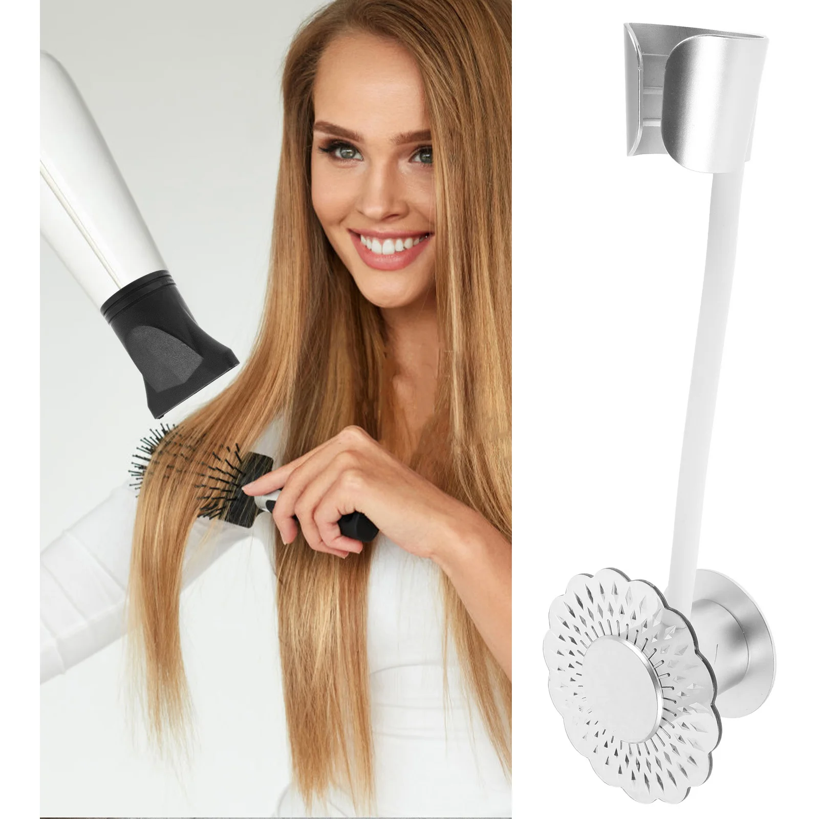 Fönständer mit verstellbarem Winkel, bodenstehender Haartrocknerhalter, stabile Kunststoffkonstruktion für das tägliche Haartrocknen