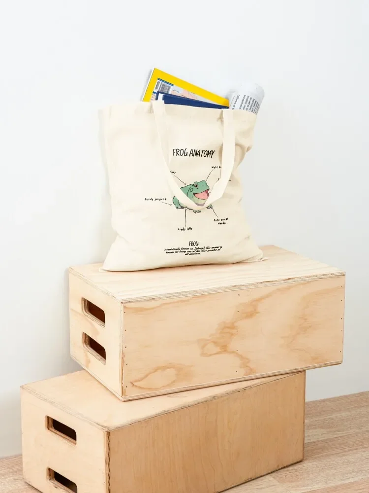 Frog Anatomy Tote Bag Women's shopper tote bag canvas reusable grocery bags Canvas shoulder bag