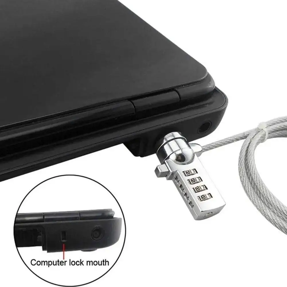 1.8 M Brand New High Quality 4 Digit Password Security Cable Computer Anti-theft Universal Key Chain Notebook Laptop Chain V5F7