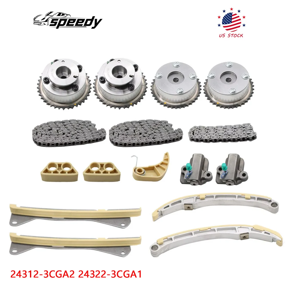 24312-3CGA2 24322-3CGA1 مجموعة سلسلة توقيت المحرك لشركة هيونداي كيا 3.3L & 3.8L سانتا في سورينتو أزيرا جينيسيس #1