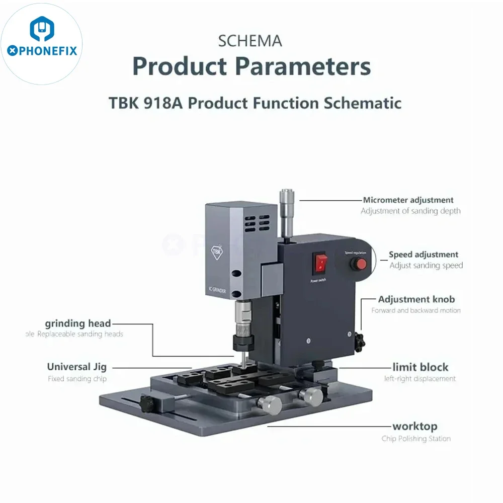 TBK ชิปอเนกประสงค์918A เครื่องขัดวงจรระบบสัมผัสเครื่องมือซ่อมแซมเมนบอร์ดเครื่องขัดส้นเท้าซีพียูแรม