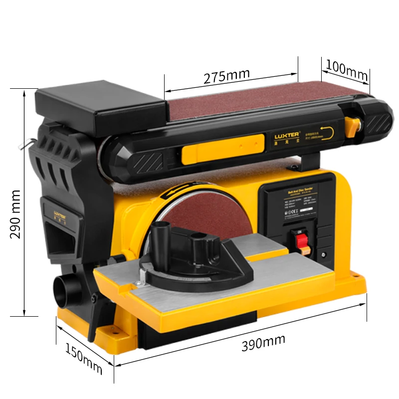 150mm Disc Sander Bench Belt Disc Sander  650W 100x914mm Belt Sadner