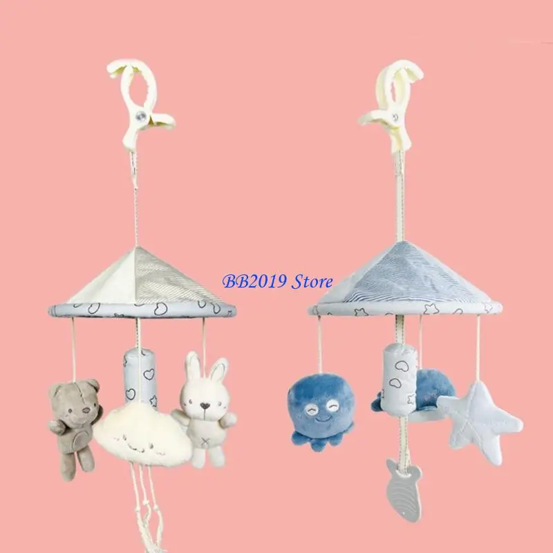 شماعة عربات الأطفال قابلة للتعديل Q0KB مع 3 حلقات تسنين ناعمة للعبة ورياح للنمو الحسي للأطفال الرضع بعمر 0+ أشهر #5