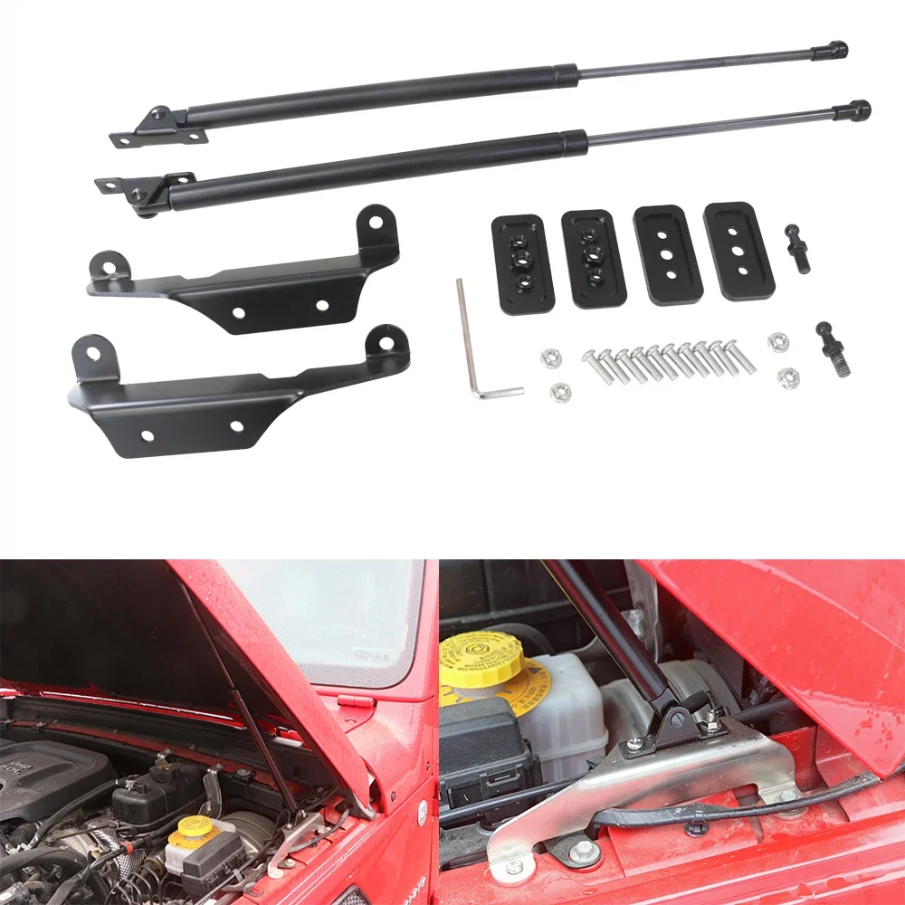 

2pcs Engine Hood Struts Car Hood Struts Cover Hydraulic Support Rod for Jeep Wrangler JL 2018++ JL1213 LantSun