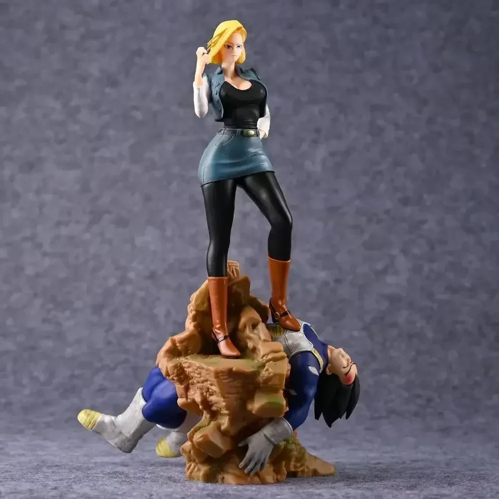 Dragon Balls 25cm Anime Z Figure Android 18 Vs Vegeta Action Figure Android 18 GK Pvc Statue Model Doll Figurine Collecting Gif