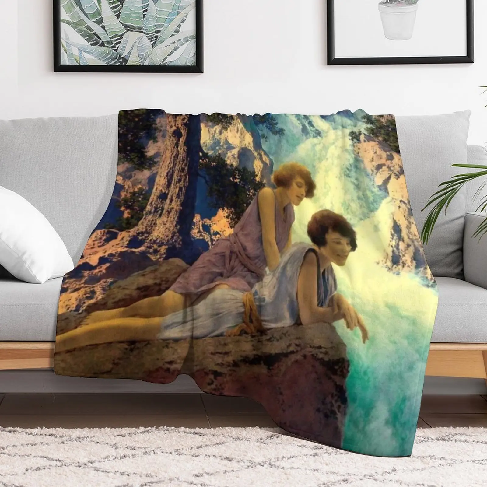 Maxfield Parrish. Waterfall Throw Blanket Blankets For Sofas Beautifuls Softest Blankets