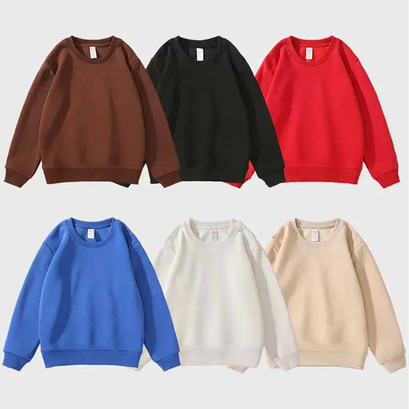

Spring Thin Sweatshirt Children Solid Long-Sleeved Jumper Boys Casual Loose Pullover Girls Warm Fashion Top New Kids Clothing