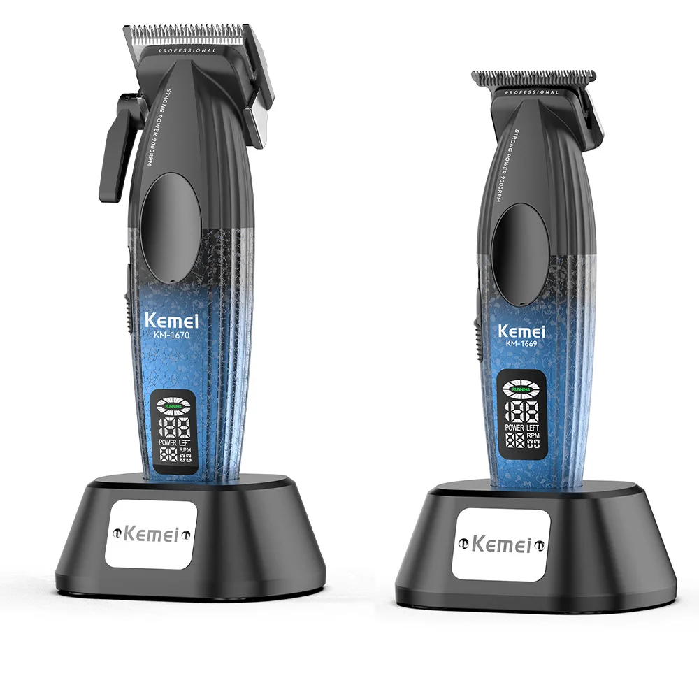 Kemei 1670 Clipper Set Professional Hair 9000 Rpm Barber Kit Hair Full Sex 0 Mm Trimmer For Man Original Machine