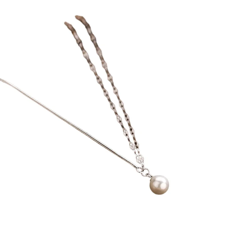 

990 sterling silver pearl necklace popular premium neck chain women's light luxury collarbone chain