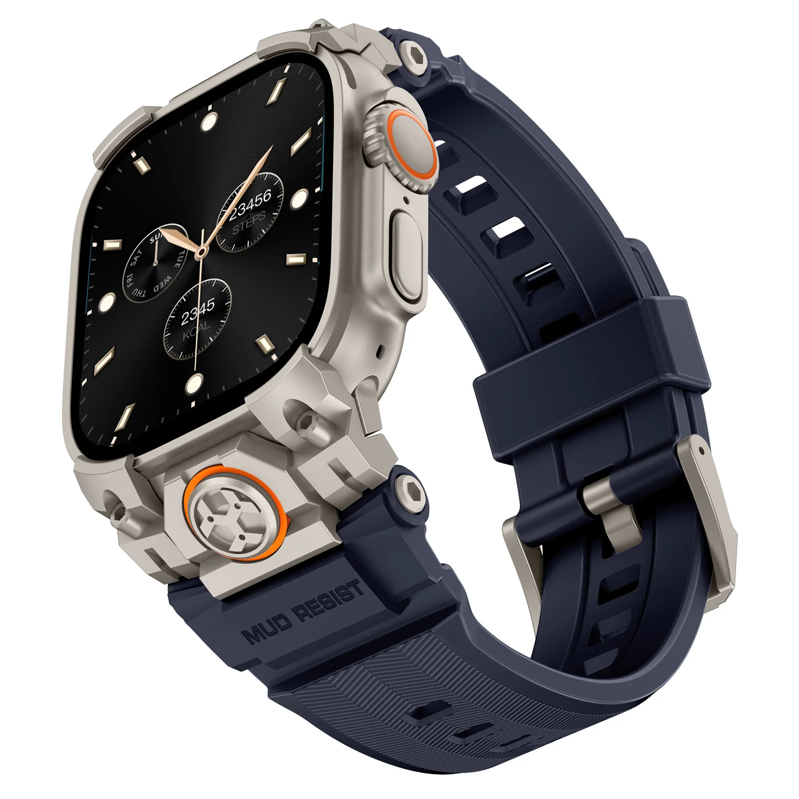 

Спортивный силиконовый ремешок для Apple Watch Ultra 2 3 49 мм, тактический браслет Correa из нержавеющей стали, универсальный защитный прочный ремешок