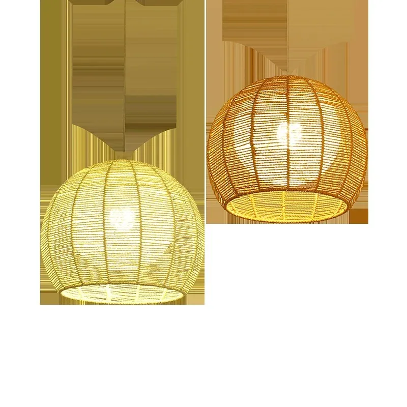 

Japanese chandelier creative personality hemp rope pastoral dining room light bedroom round ambient light