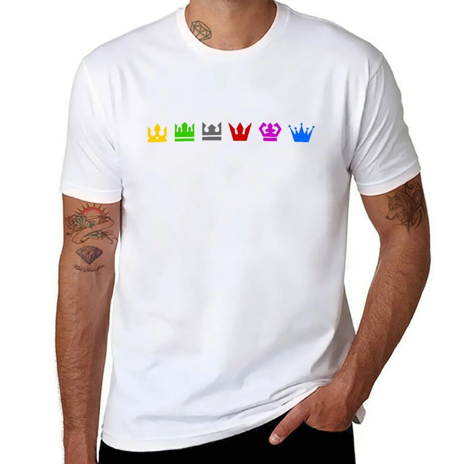 

Цветная футболка Six Crowns, хлопковая футболка, комплект футболок для мужчин, забавная футболка с рисунком