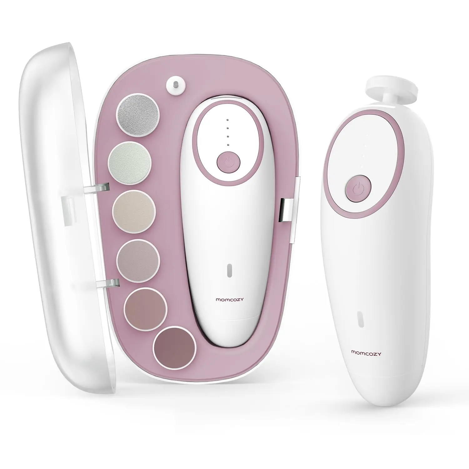 

Electric Baby Nail File, Gentle Trimmer with Night Light, 7 Replacement Pads, Pink