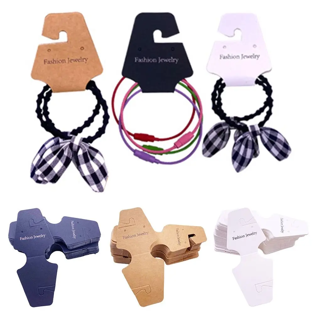 50 قطعة بطاقة تعبئة المجوهرات متعددة الألوان DIY حزمة الملحقات عرض حامل كرتون كرافت ورقة تغليف الهدايا