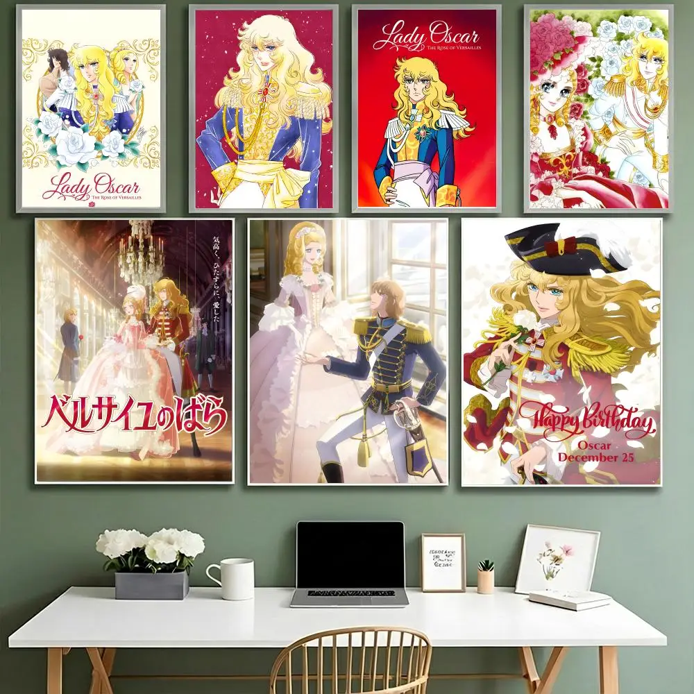 Póster de La Rosa de Versalles, decoración de pared autoadhesiva de alta resistencia, resistente al agua, Universal