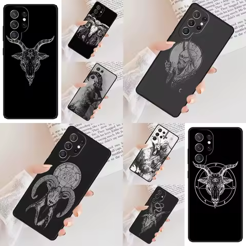 Goat Head Satan Phone Case For Samsung Galaxy S24 S23 S22 S21 Ultra S10 Note 10 Pro S20 Plus FE S9 S8 Cover