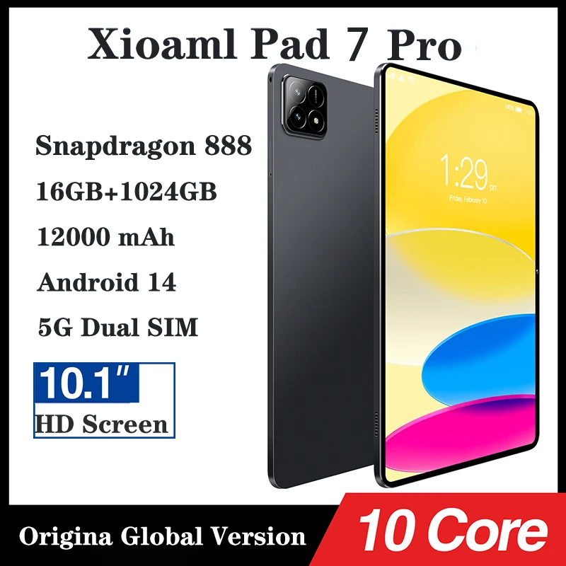 2025 NOVO Pad 7 Pro Tablet 11 polegadas Snapdrago 8gen2 HD 4K Android 14 16GB + 1TB 20000mAh 5G Dual SIM WiFi GPS Tablet PC Bluetooth