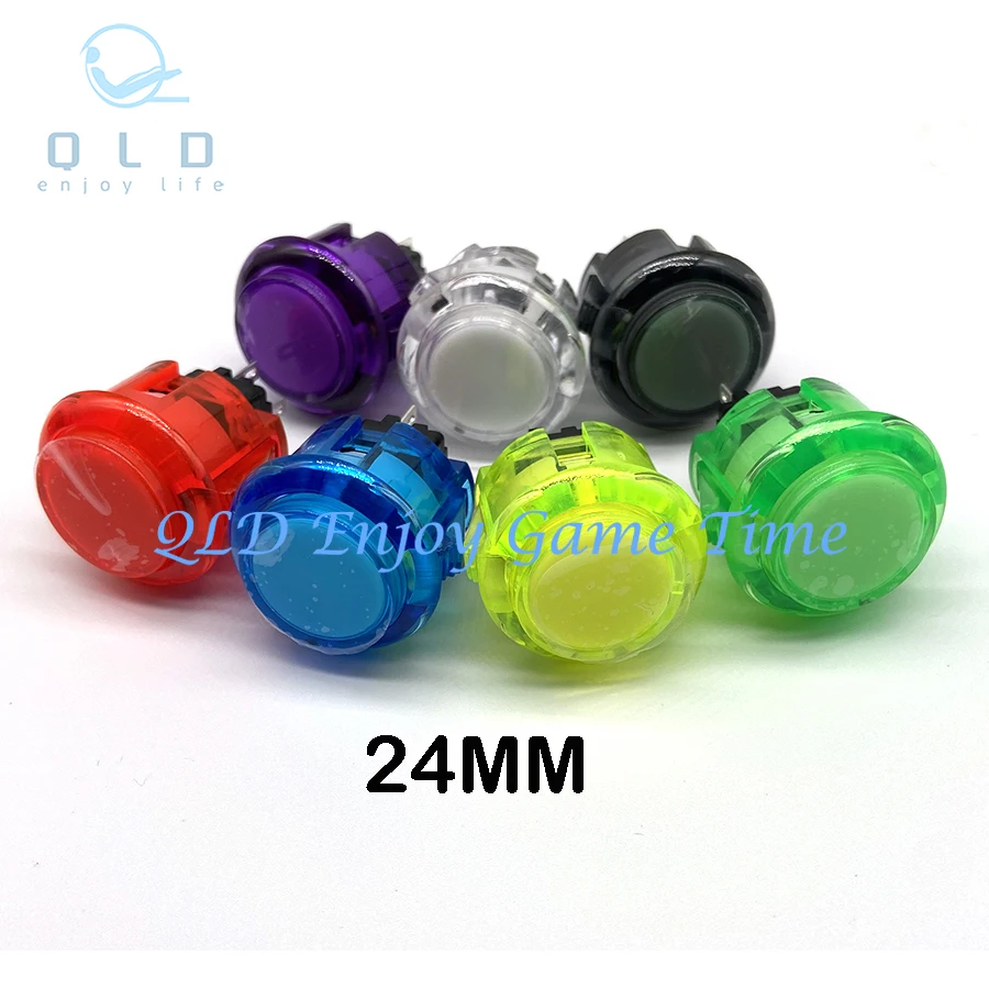 10pcs Multicolor Transparent No LED Arcade 30mm 24mm Push Button, Copy SANWA OBSC-30, for DIY Raspberry Pi MAME PC Pandora Game