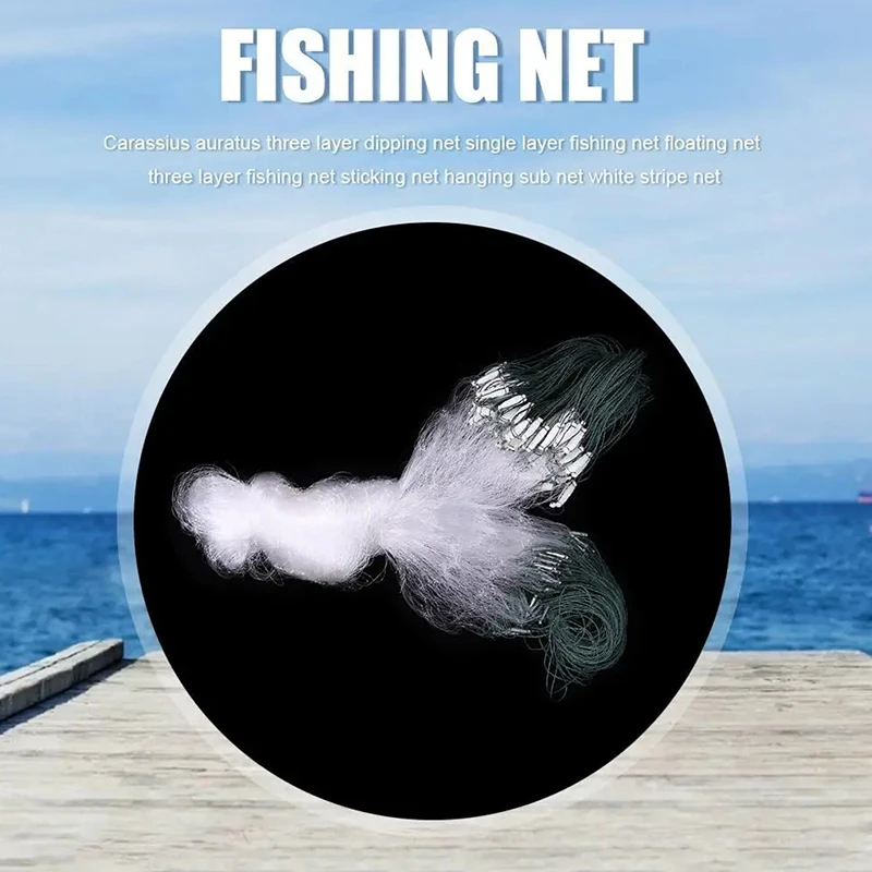 Nylon Fishing Net, Fish Network, Monofilament, Float Trap, Single Mesh Netting, Tackle Tool, Accessories, 8 m, 15 m, 20 m, 30m