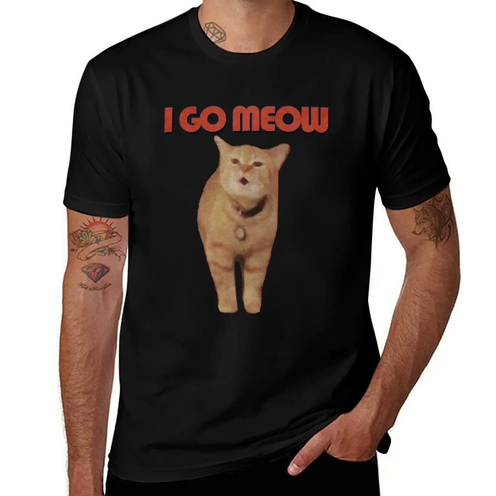 

i go meow T-Shirt gifts for boyfriend anime stuff new edition T-shirts oversize fitted t shirts for men