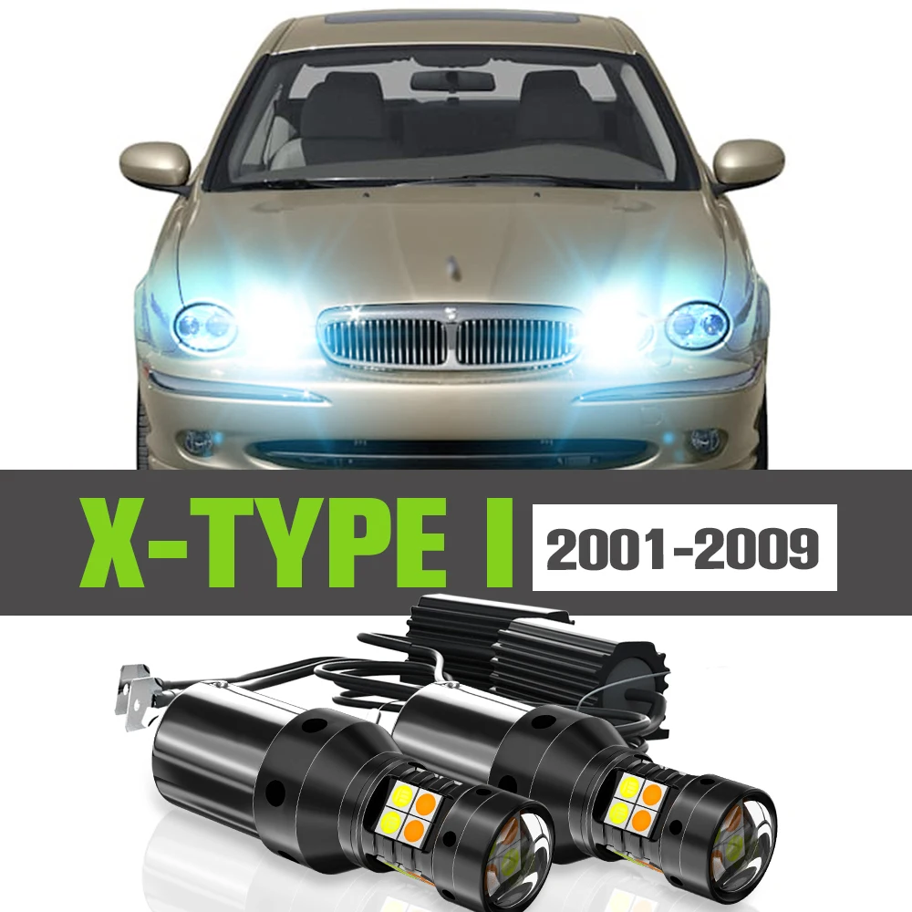 

2x LED Dual Mode Turn Signal+Daytime Running Light DRL Accessories Lamp For Jaguar X-TYPE I 2001-2009 2004 2005 2006 2007 2008