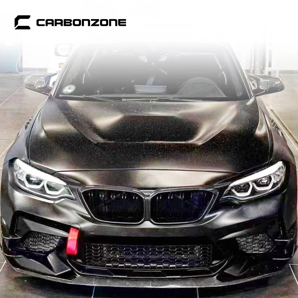 

For BMW F87 M2C 2019-2020 Dry Carbon Fiber Front Bumper Grille Mesh Cover Outer Frame cover Competition Car Accessories tools