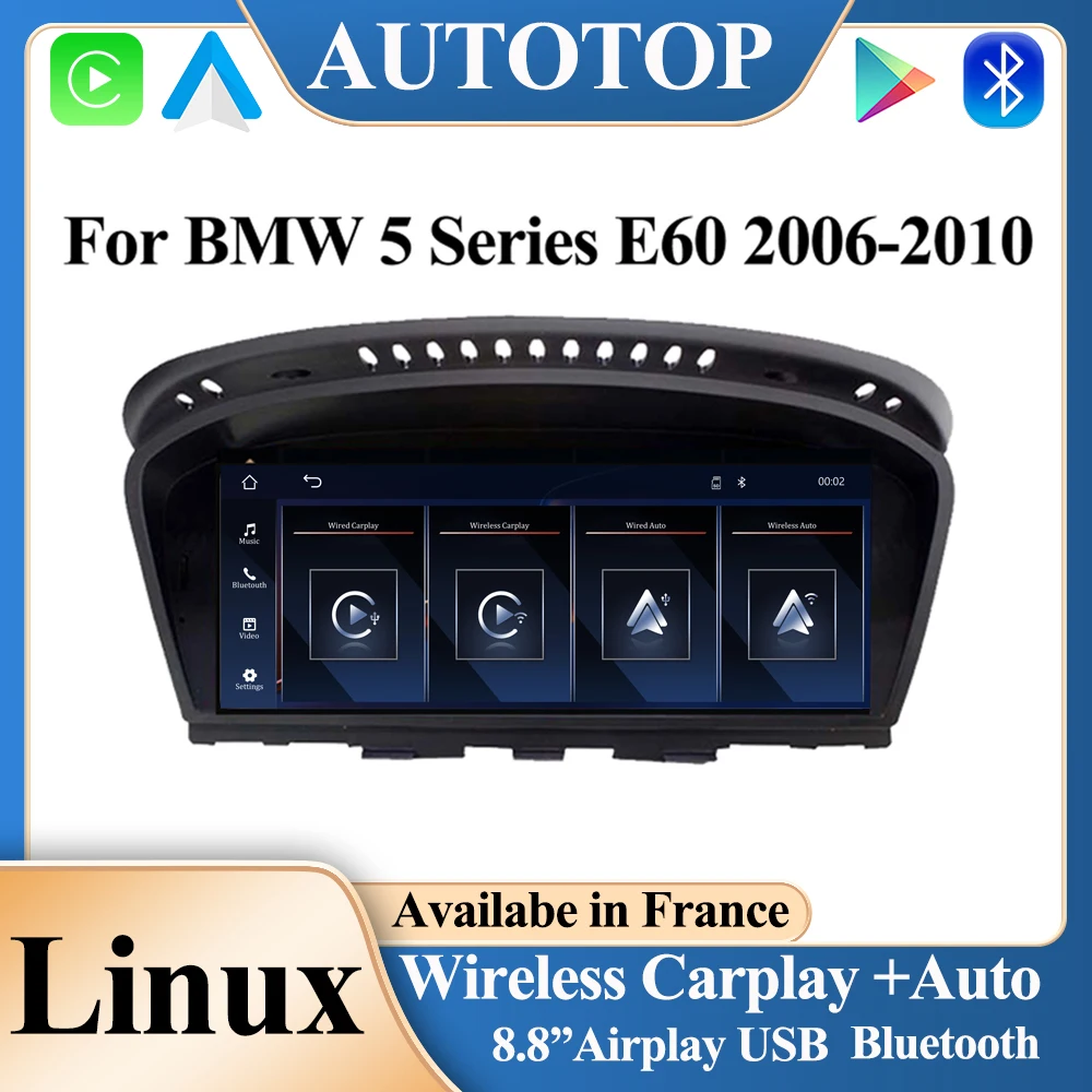 AUTOTOP Car Multimedia Linux Screen For MW 5/3 Series E60/E61/E62/E63/E90/E91/E92/E93/M3 CCC CIC Wireless Carplay 2Din Autoradio