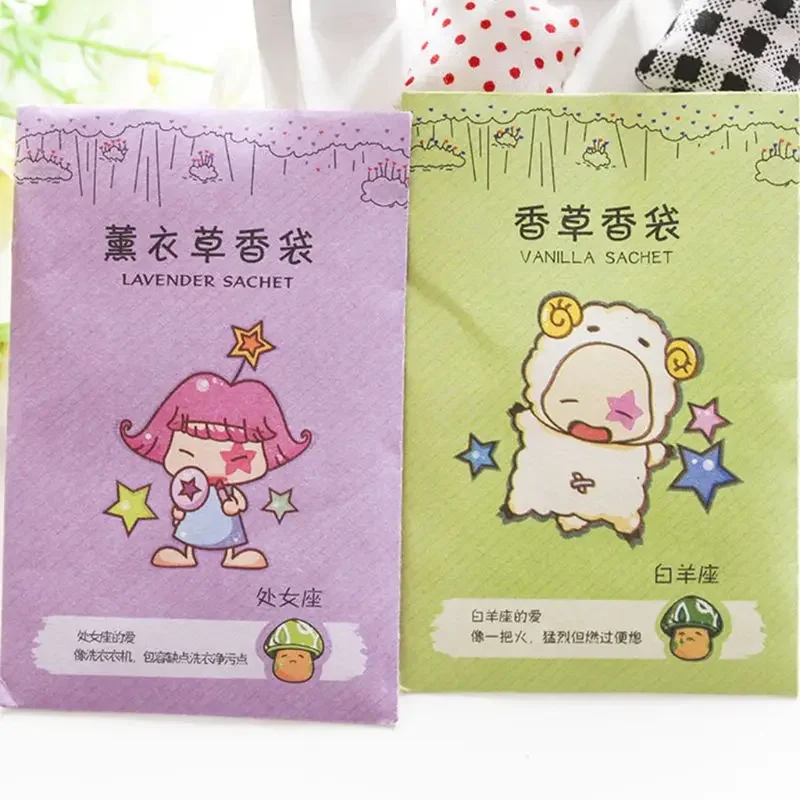 6X9Cm Tas Sachet Pewangi Rumah Lemari Pakaian Beraroma Biji-bijian Alami Deodoran Penyegar Udara Paket Cetak Warna-warni 12