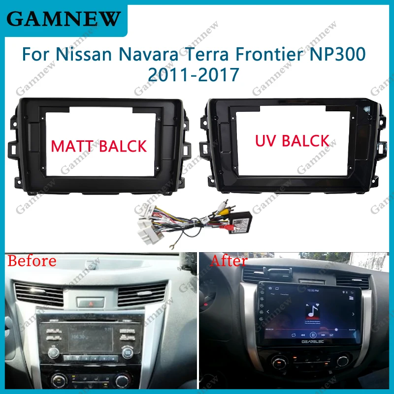 Adaptador de Fascia de marco de coche de 10 pulgadas, decodificador de caja Canbus, Kit de Panel de montaje de tablero de Radio Android para Nissan Navara Terra Frontier NP300