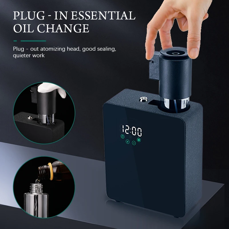 New Design Metal 150ML Electric Essential Oil Aroma Diffuser Waterless Bluetooth Contrlos Home Nebulizer Havc Scent Machine