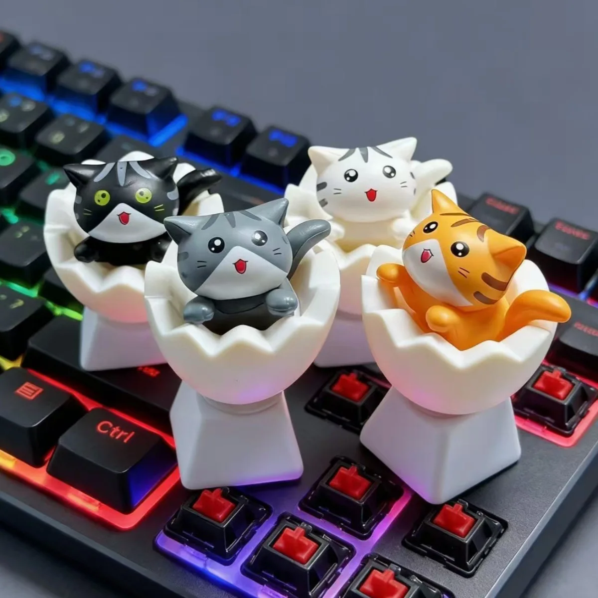 Personalized cute cat head keycap creative DIY mechanical keyboard key cap cross axis cat keycap single