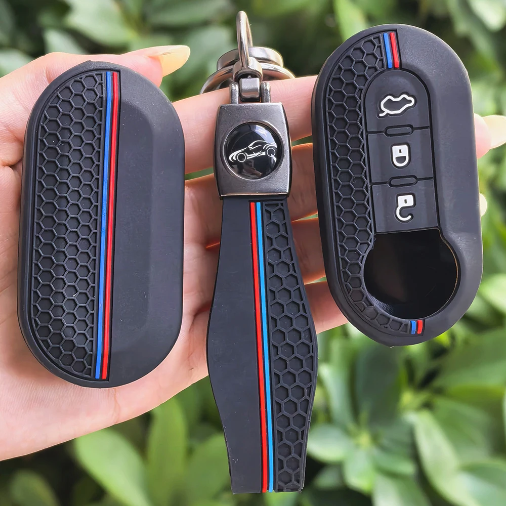 Car Remote KeyCase Shell Cover keychian For Fiat 500 Panda Punto Bravo Doblo Peugeot Boxer Citroen Relay Fiat Ducato Lancia Musa