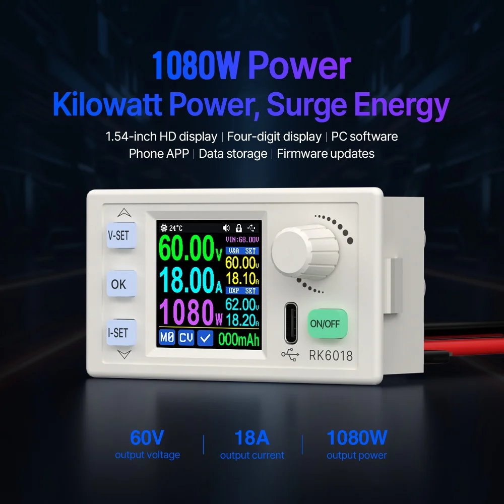 RK6006 RK6006-BT 60V 6A 4 digit Communication Adjustable DC to DC Step Down Voltage Bench Power Supply Buck converter