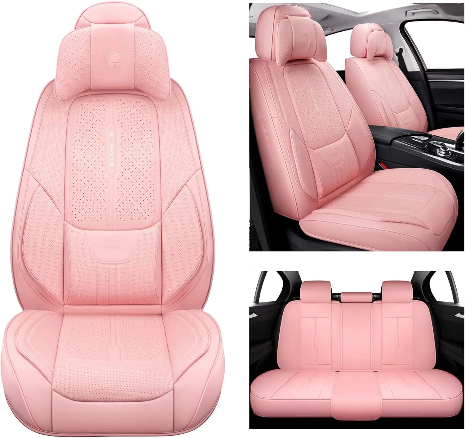 

Full Coverage Faux Leather Car Seat Covers Universal Fit for Cars,SUVs and Pick-up Trucks with Waterproof Leatherette in Auto