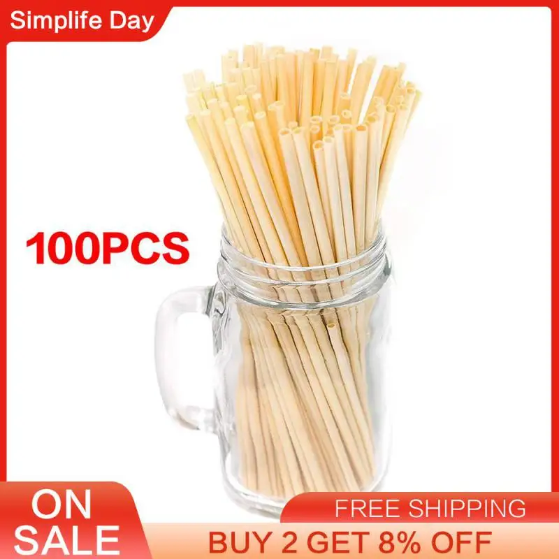 Drinkware Portable /pack Drinking Straws Kitchen Tools And Gadgets Wheat Straw Disposable 20cm Cocktail Straws Eco-friendly