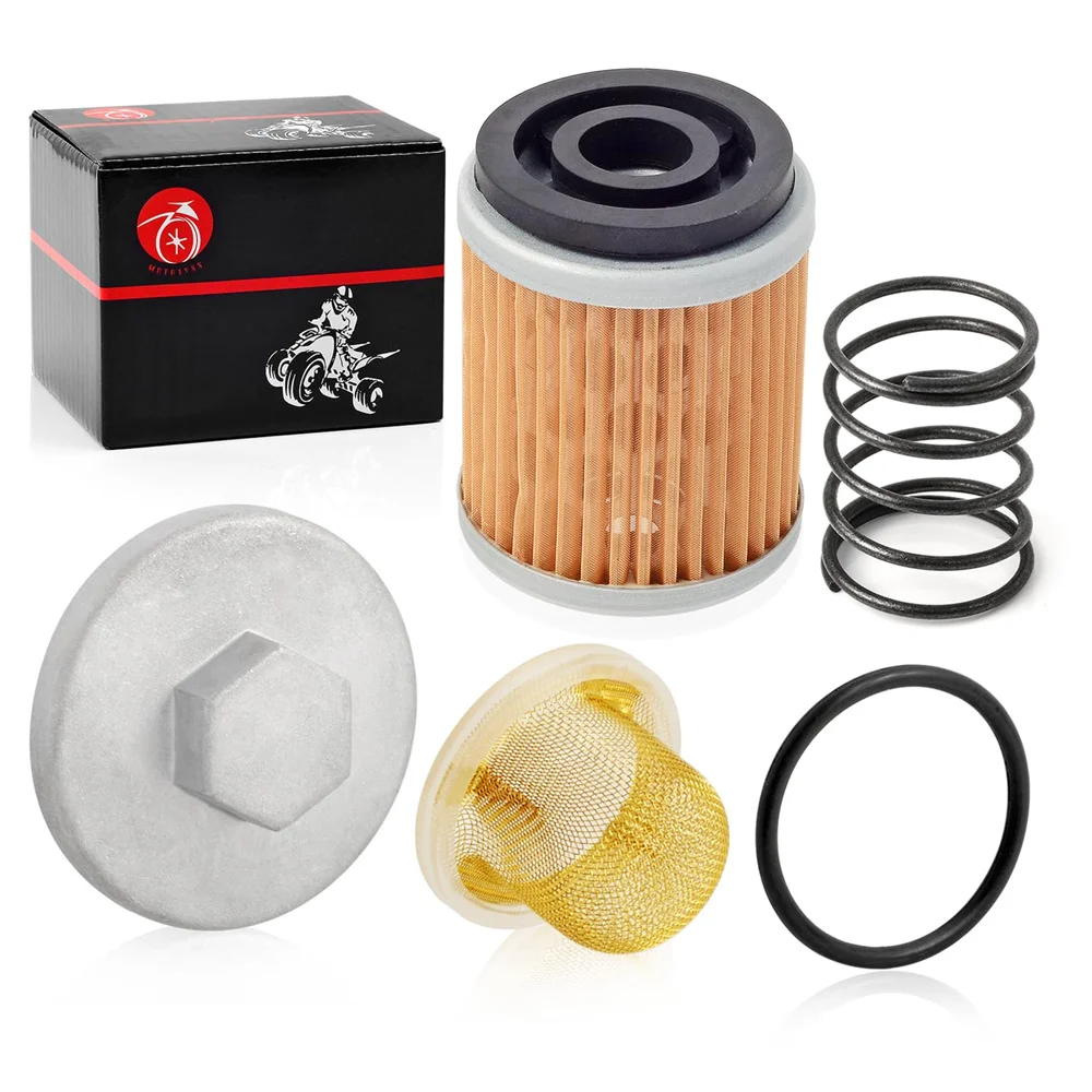 Oil Drain Plug CAP & Spring Oil Filter Strainer For YAMAHA SR185 BW TW200 TTR230 YFM 200 XT 225 Bear Tracker Timberwolf YFB250