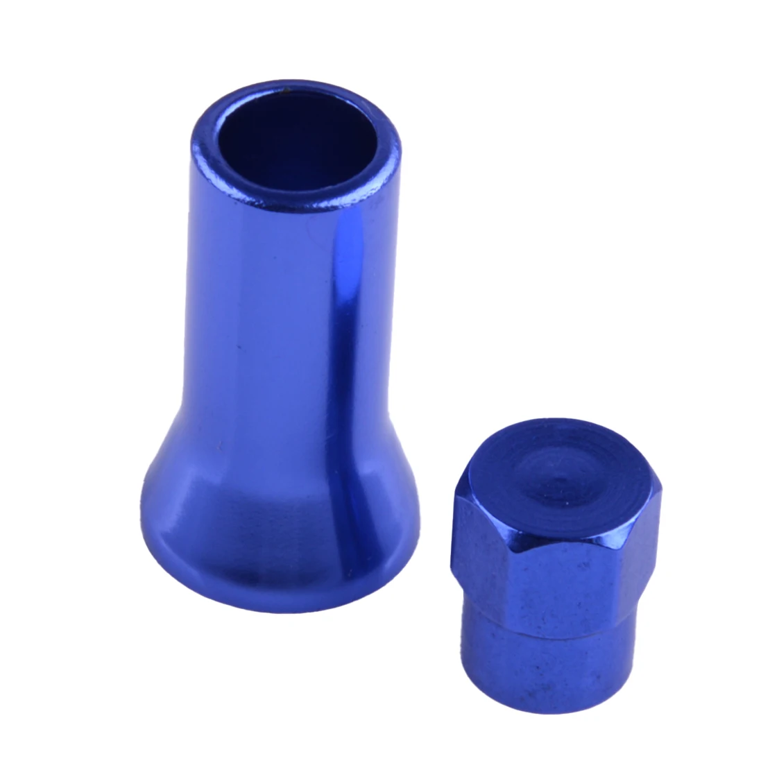 4 Sets Blue Universal Car Tire Wheel Stem Air Valve Hex Caps & Sleeve Cover Aluminum Alloy