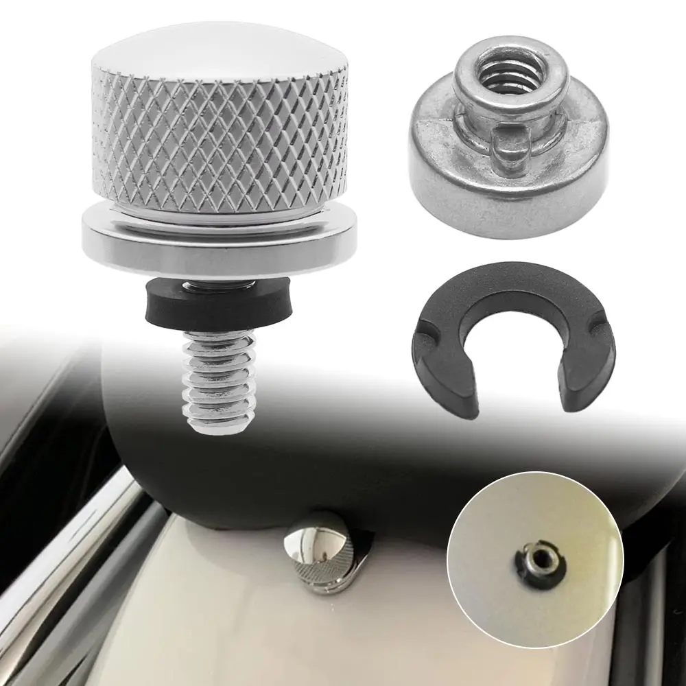 Chrome Rear Fender Passenger Seat Bolt Screw Nut Knob Cover For Harley Sportster XL 883 1200 Dyna Softail Touring Hardware Parts
