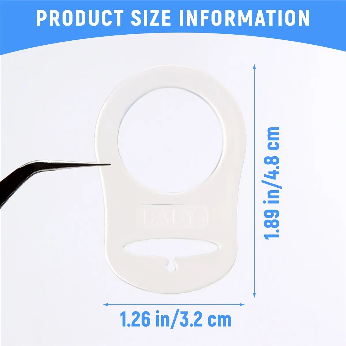 （Trendy）270U10 Pcs Button Silicone Ring Pacifier Holder Mannequin Clip Adapter Transparent
