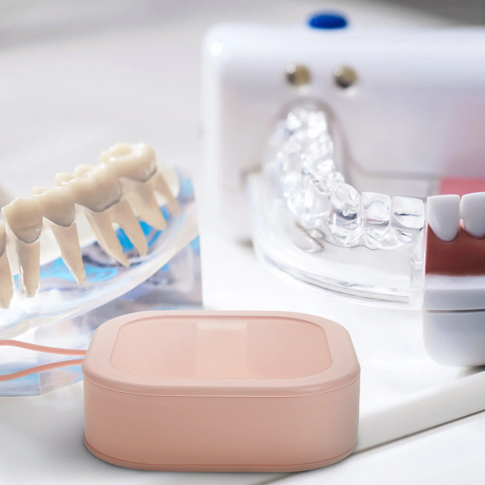 1개입 휴대용 치아 보관함, 틀니/교정기 보관함, 틀니 케이스, 틀니 가드