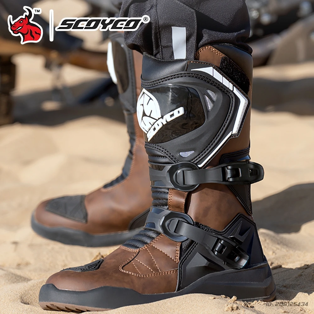 

Motorcycle Riding Boots Men's Motocross Boots Off Road Protective Footwear Dirt Bike Gear Adventure Touring