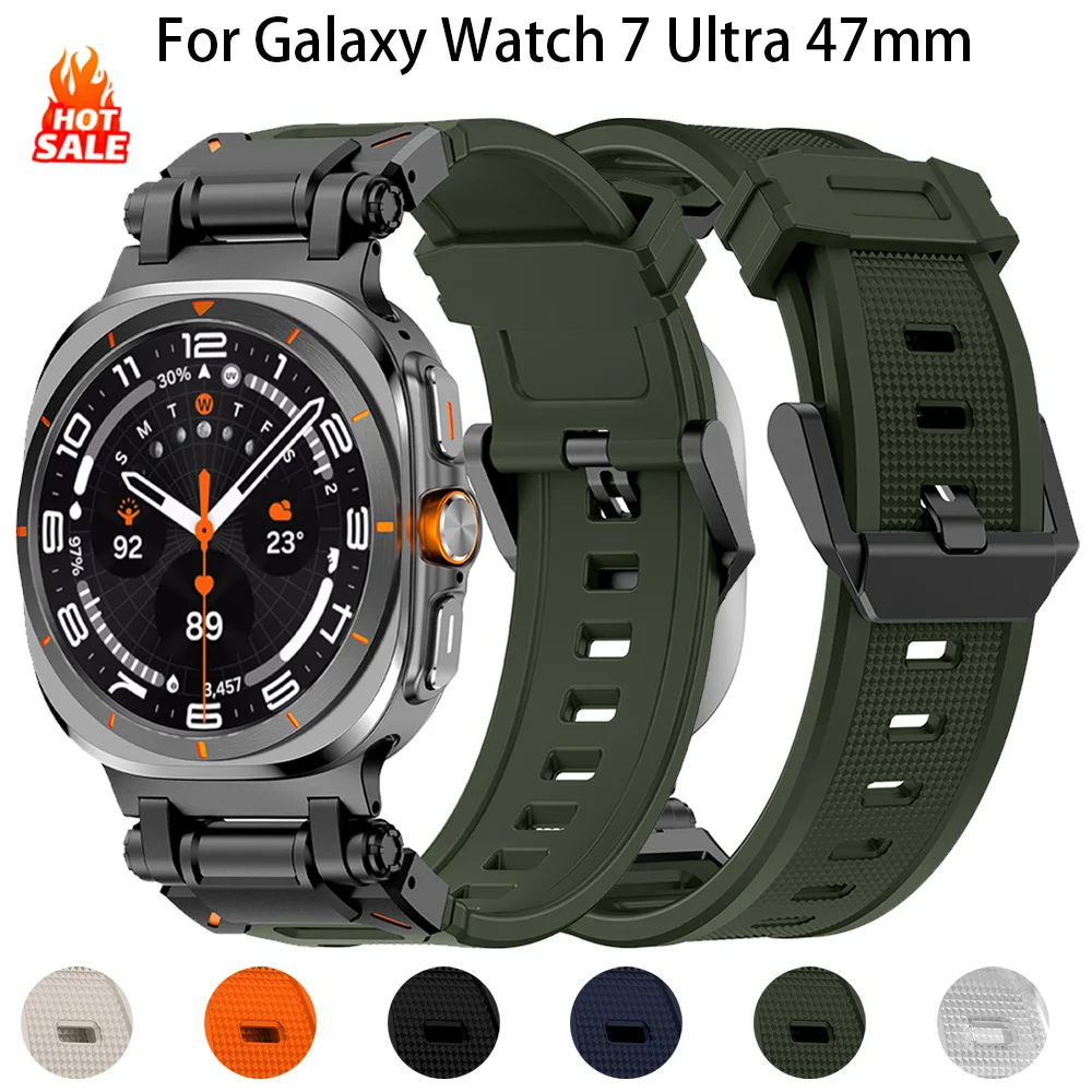 Esportes tpu faixas de borracha para samsung galaxy ultra 47mm pulseira de silicone macio para samsung galaxy 7ultra 47mm sem lacunas pulseira correa