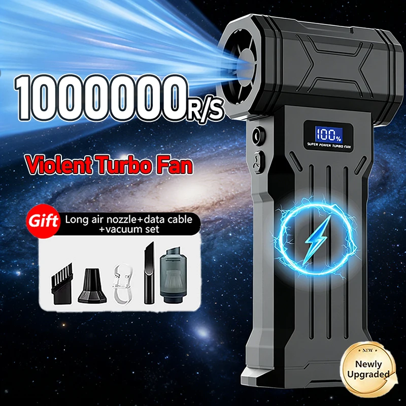 

Мощный турбовентилятор 1000000 об/мин, USB-перезаряжаемый ручной воздуходув, инструмент для сдувания воздуха, новинка 2026 года