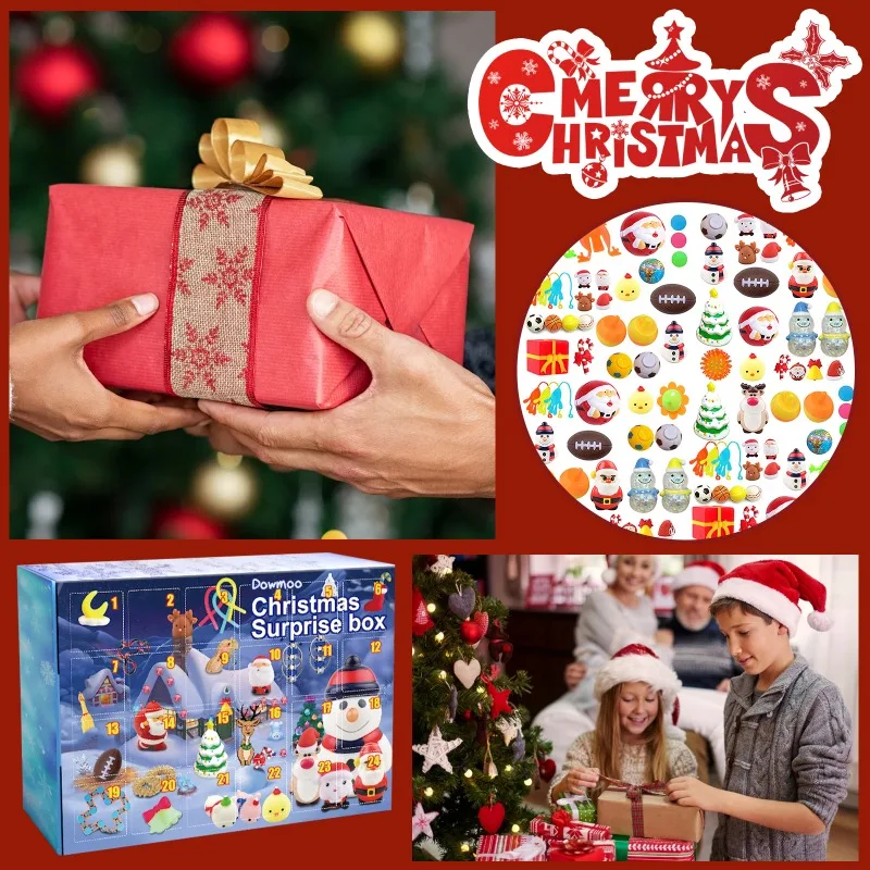 Weihnachts-Adventskalender 2025 mit 24 Stück Dekompressionsspielzeug, Weihnachtsstrumpffüller, Geschenke