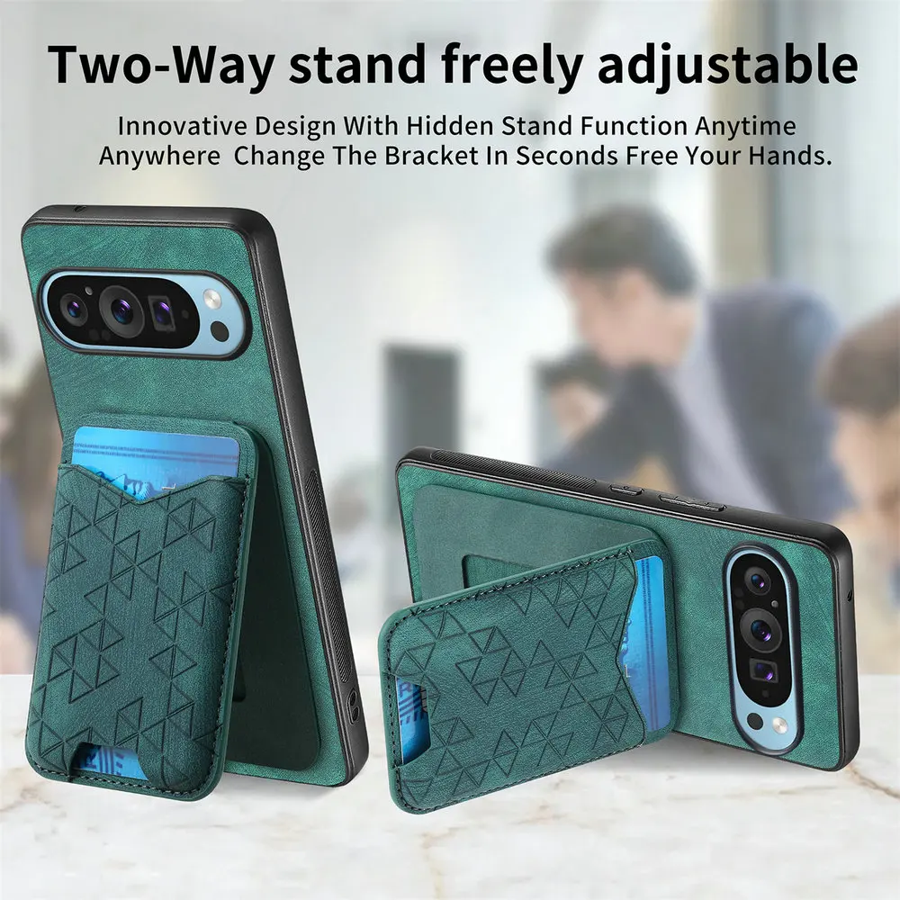 Pixel 9 Pro XL 5G Card Back Case Leather Wallet Holder Firmly Grasp for Google Pixel 9 Pro XL Case Magnetic Phone Funda Pixel9